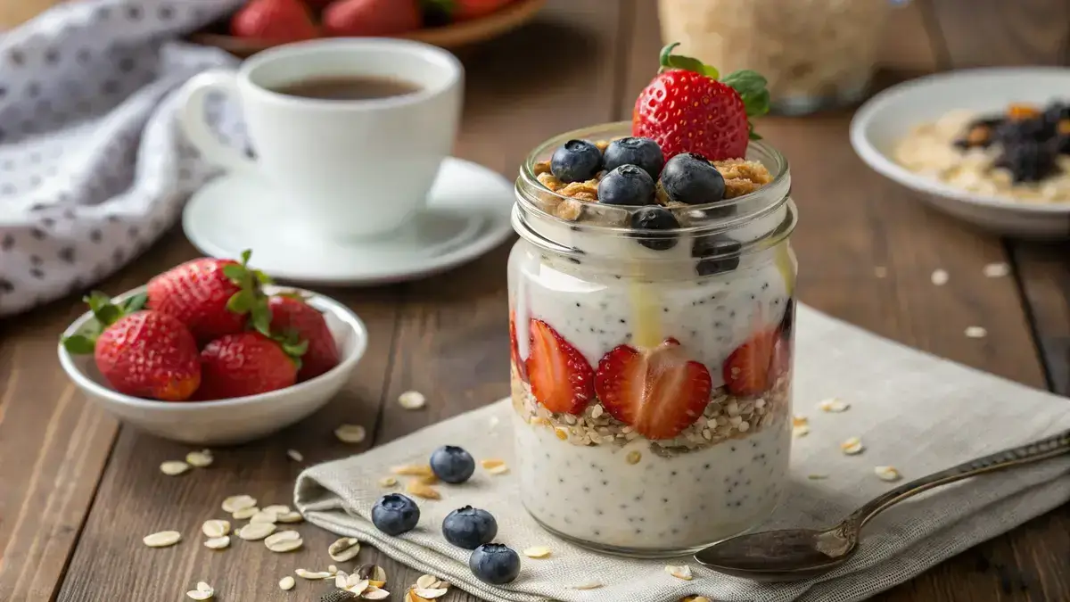 Overnight oats with fresh fruit