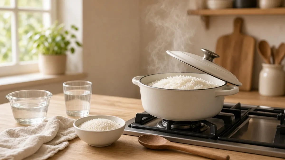 how to make rice in a saucepan with fluffy grains and gentle steam